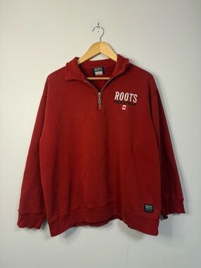 Vintage Roots Men's Red Quarter-Zip Equestrian Sweatshirt